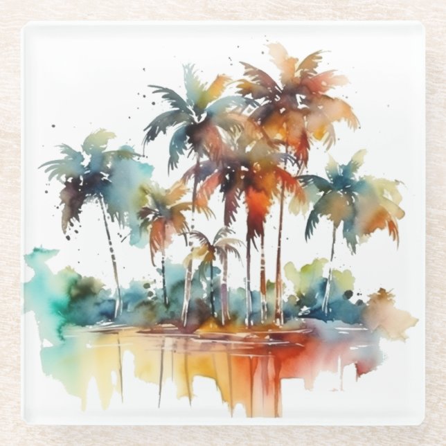 Sunset Grove Glasuntersetzer (Vorderseite)