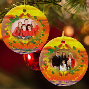 Sunset Happy Holidays 2443 Keramik Ornament