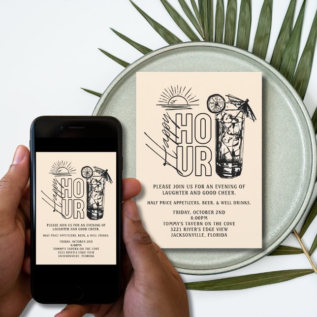 Sunset Happy Hour Invitation (Créateur téléchargé)