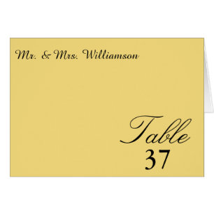 Sunset Heart Mellow Yellow Mariage Cartes de table