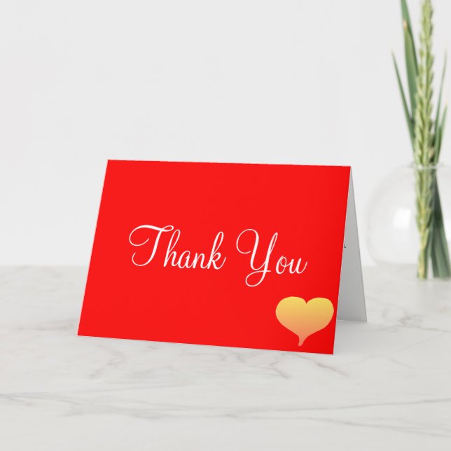 Sunset Heart Red Mariage Merci Cartes (Devant)