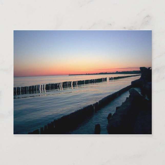 Sunset Hel Polen Postkarte (Vorderseite)