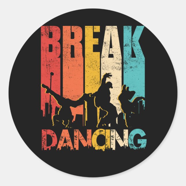 Sunset Hip Hop Urban Dance Breakdancer Street Art Runder Aufkleber (Vorderseite)