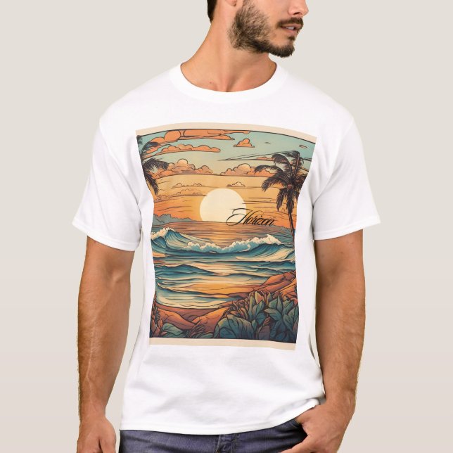 "Sunset Horizon Beach Vibes T - Shirt (Vorderseite)