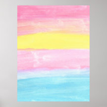 Sunset Horizon Wasserfarbe Abstrakt