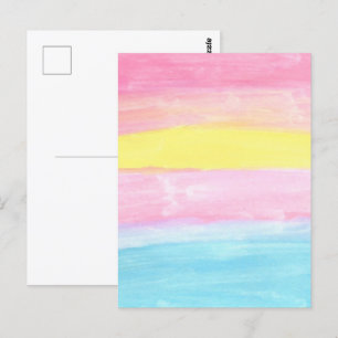 Sunset Horizon Wasserfarbe Abstrakt Postkarte
