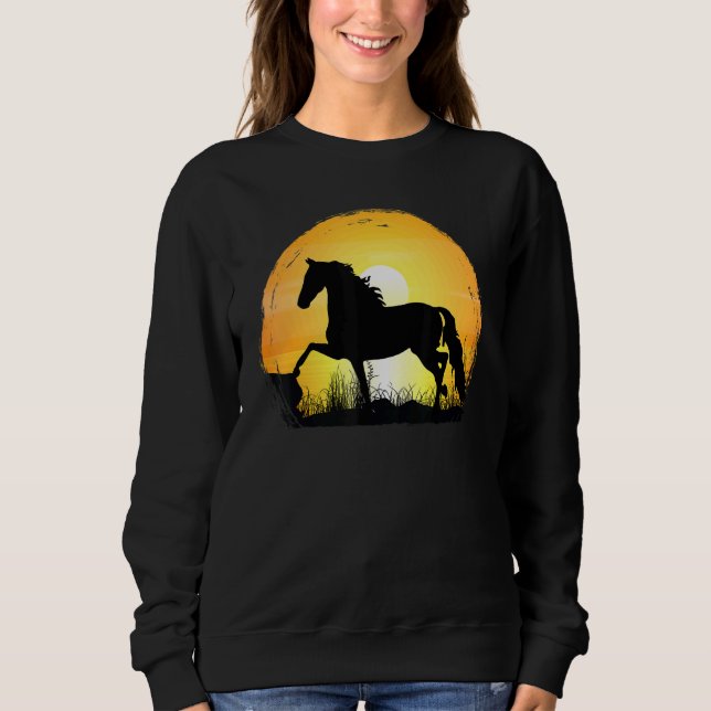 Sunset Horse Breed Silhouette   Morgan Sweatshirt (Vorderseite)