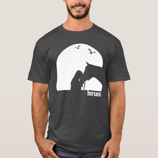 Sunset Horses Reiten T-Shirt (Vorderseite)