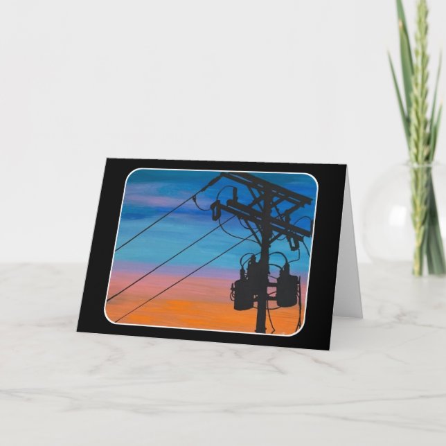'Sunset Hum' Gemälde auf einem Dankeskarte (Vorderseite)