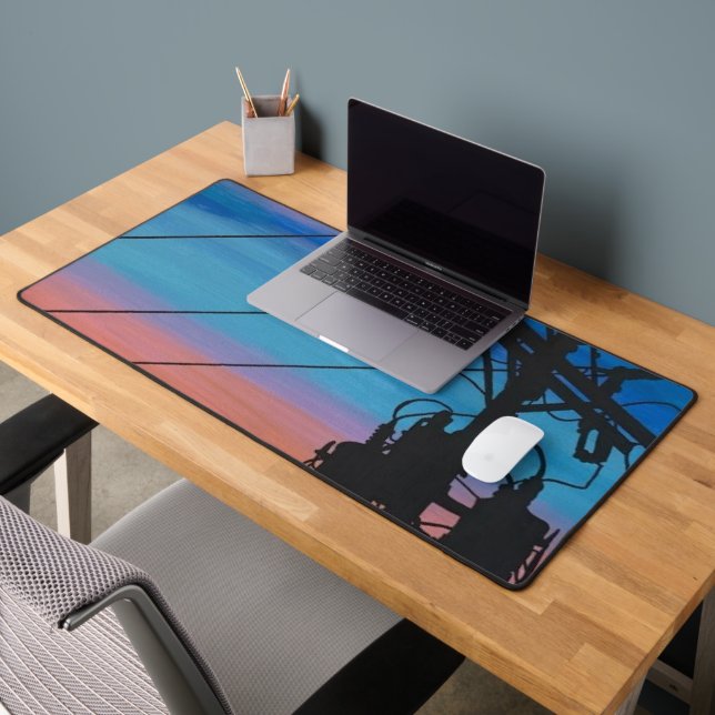 'Sunset Hum' Gemälde auf einem Schreibtischunterlage (Büro 2)