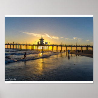 Sunset@Huntington Strand, CA Poster