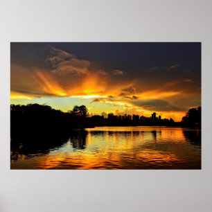 Sunset in City Londrina, Brasilien Poster