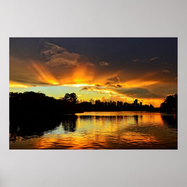 Sunset in City Londrina, Brasilien Poster (Vorne)