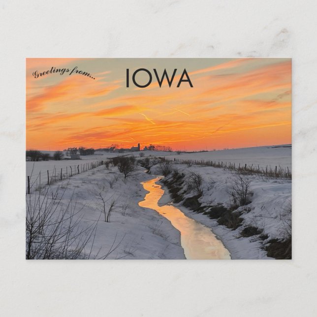 Sunset in Johnson Landkreis Iowa USA Postkarte (Vorderseite)