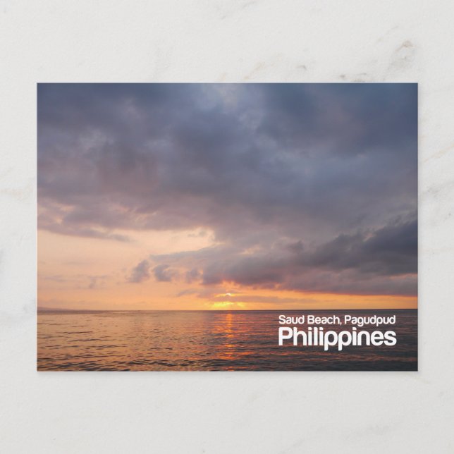 Sunset in Saud Beach Pagudpud Philippines Postcard Postkarte (Vorderseite)