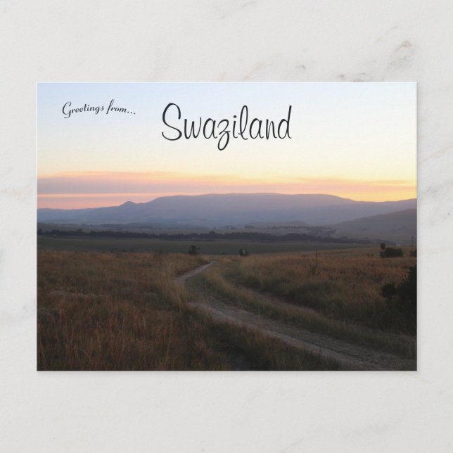 Sunset in Swaziland Postkarte (Vorderseite)