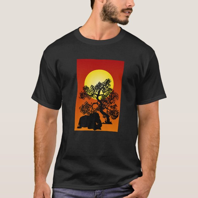 Sunset in The Savannah Premium  T-Shirt (Vorderseite)