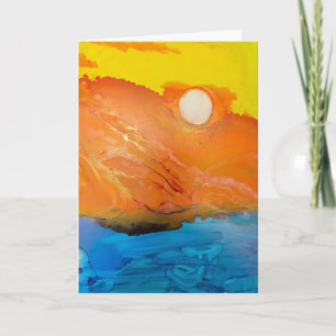 Sunset Island Tintenleere Grußkarte – Karte