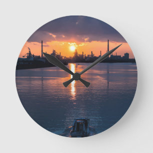 Sunset Japan Sky Runde Wanduhr