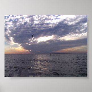 Sunset Kiteboarding Poster