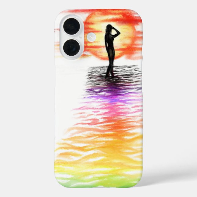 Sunset Lady iPhone Case (Rückseite)