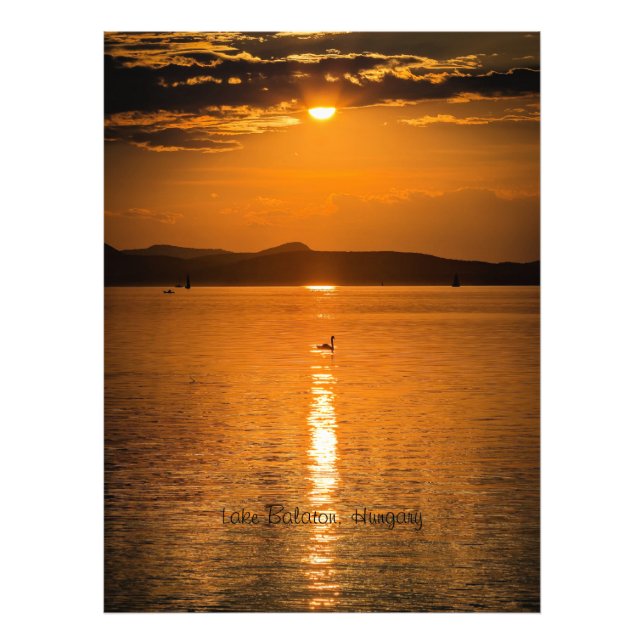 Sunset, Lake Balaton, Ungarn Fotodruck (Vorne)