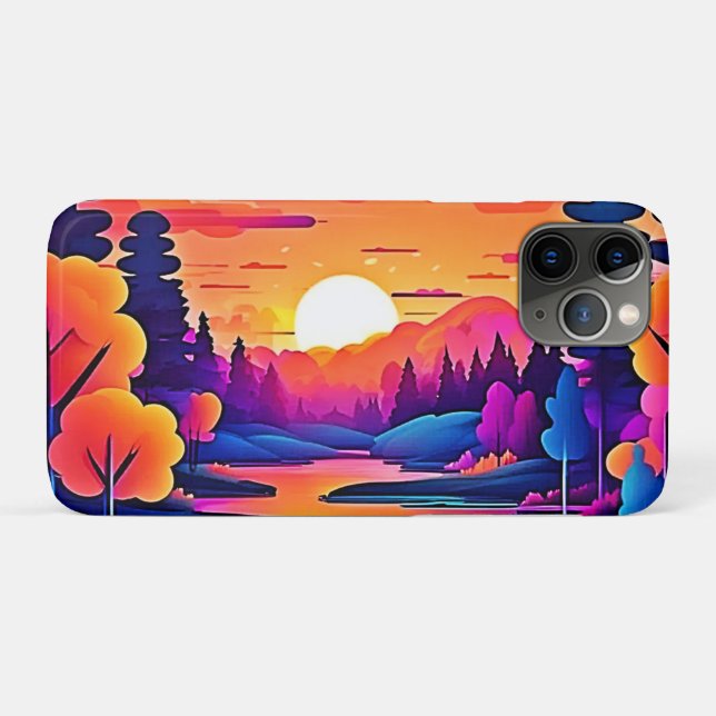 Sunset Lake Fantasy Art Case-Mate iPhone Hülle (Rückseite (Horizontal))