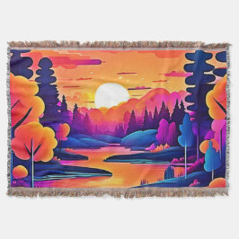 Sunset Lake Fantasy Art Decke