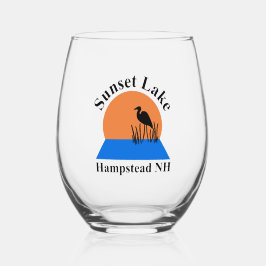 Sunset Lake Stemless Wine Glass Weinglas Ohne Stiel