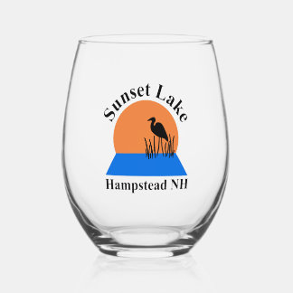 Sunset Lake Stemless Wine Glass Weinglas Ohne Stiel