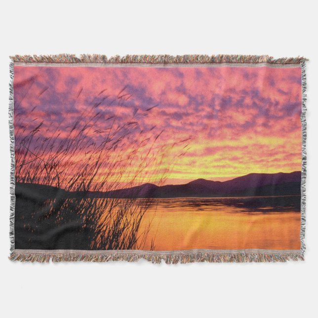 Sunset Lakeshore Design Blanket Decke (Vorderseite)