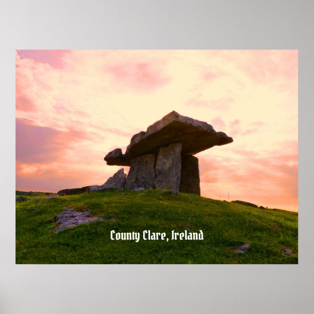 Sunset Landkreis Clare Dolmen Poster (Vorne)