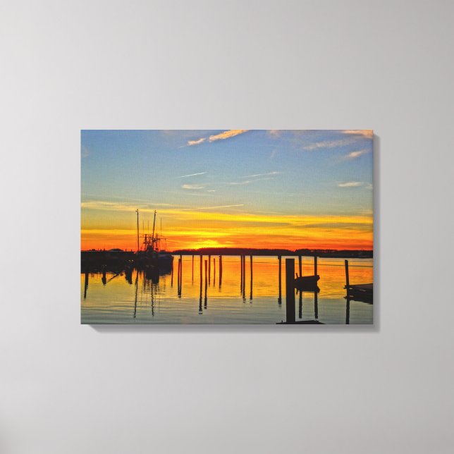 Sunset Landung Skull Creek Boathouse Hilton Head Leinwanddruck (Vorderseite)