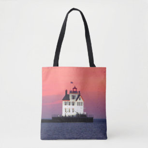 Sunset Lighthouse Tote Bag Tasche