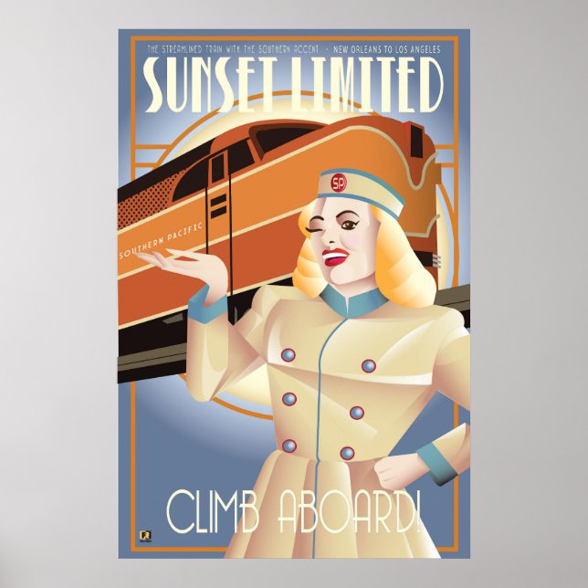 Sunset Limited Railway vintage poster  (Devant)