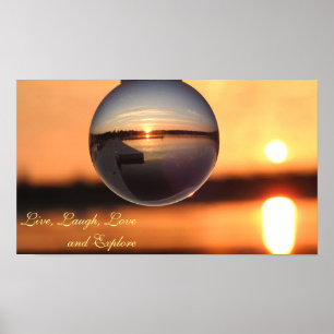 Sunset Live Love Laugh Explore Inspirational Poster