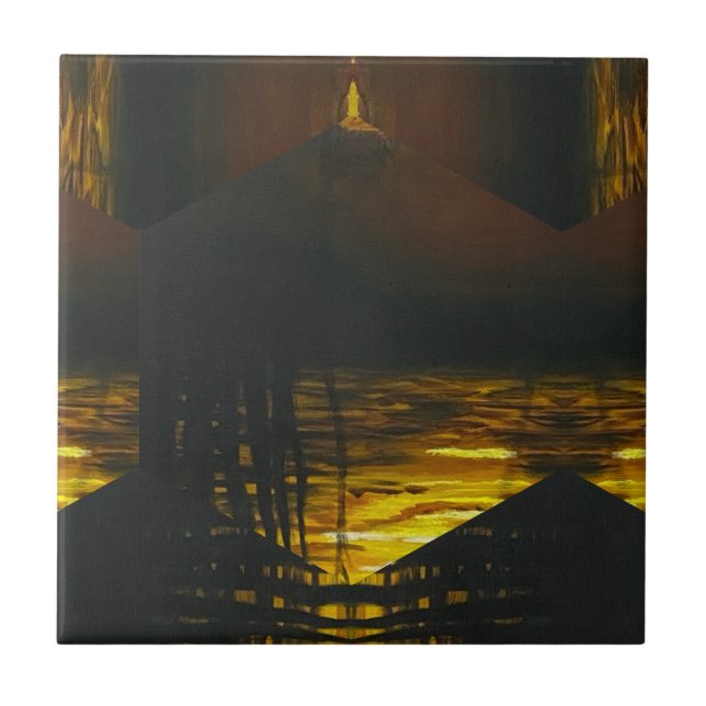 Sunset Magic Abstrakt Fliese (Vorderseite)