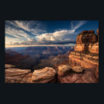 Sunset Majesty over the Grand Canyon Poster<br><div class="desc">Dramatic desert cliffs glowing in fiery sunset hues</div>