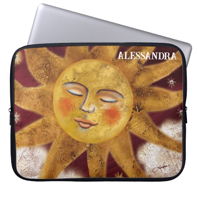 Sunset Maroon Laptop Sleeve - Personalisiertes Des (Vorderseite)