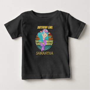 Sunset Mermaid lila Geburtstag T - Shirt
