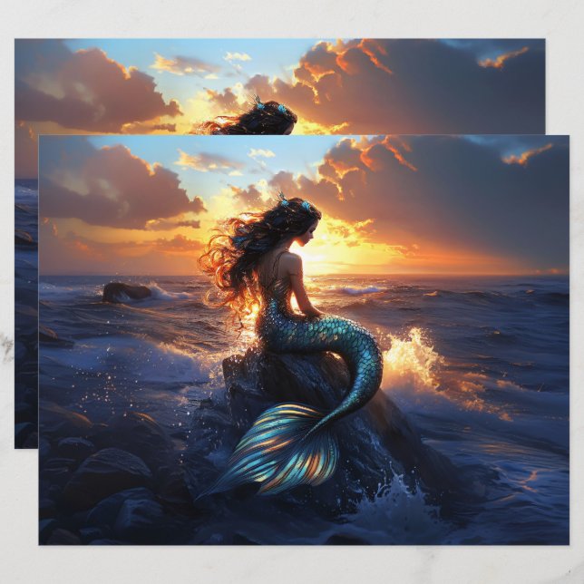 Sunset Mermaid Scrapbook (Vorne/Hinten)