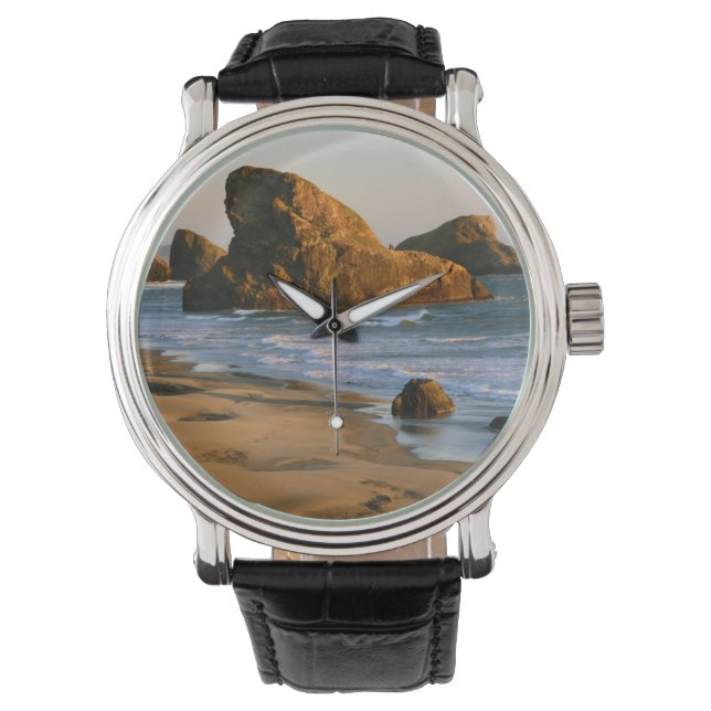Sunset, Meyers Beach, Oregon, USA Armbanduhr (Vorderseite)