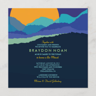 SUNSET & MONTAGNES Bar Invitation Bat mitzvah