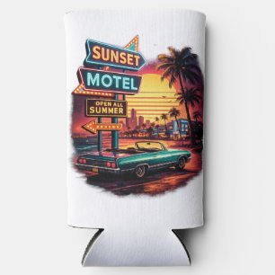 Sunset Motel - Öffnet die ganze Nacht Retro-Design Selters Dosenkühler