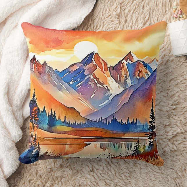 Sunset Mountain Art Design Kissen (Decke)