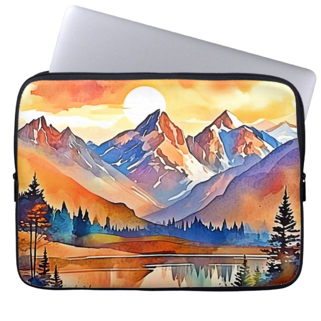 Sunset Mountain Art Design Laptopschutzhülle (Vorderseite)