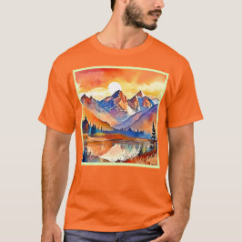 Sunset Mountain Art Design T-Shirt