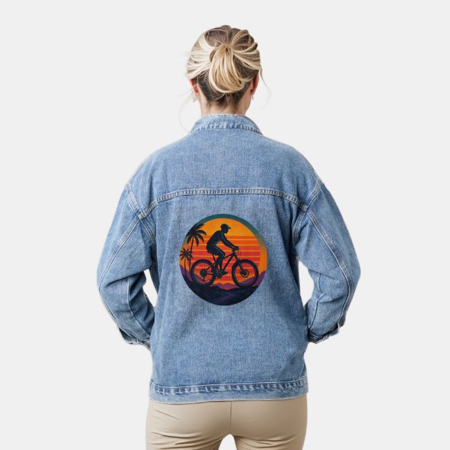 Sunset Mountain Biker Retro Adventure Art (Modèle)