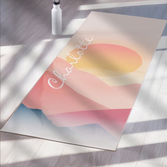 Sunset Mountain Custom Yoga Mat Soft Pastel Land  Yogamatte (Von Creator hochgeladen)