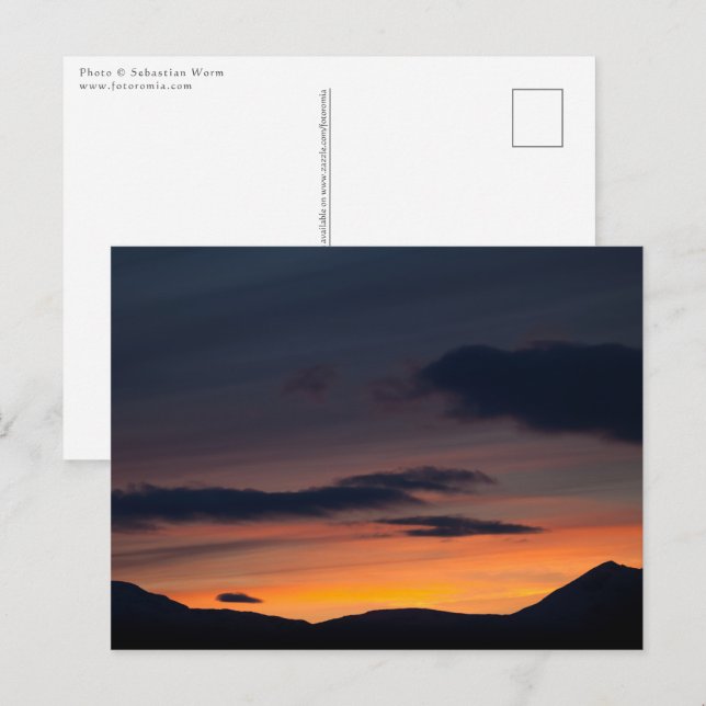 Sunset Mountain Foto Postkarte (Vorne/Hinten)